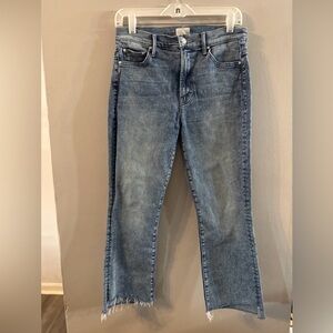 MOTHER The Scrapper Cuff Ankle Fray Jeans Lonely Hearts Club Size 29  M26